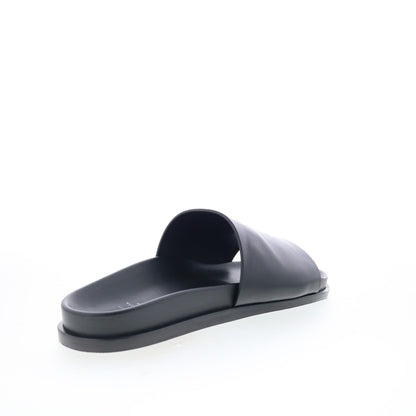 Aquatalia Otto Waterproof M098601 Mens Black Leather Sandals Slides Shoes