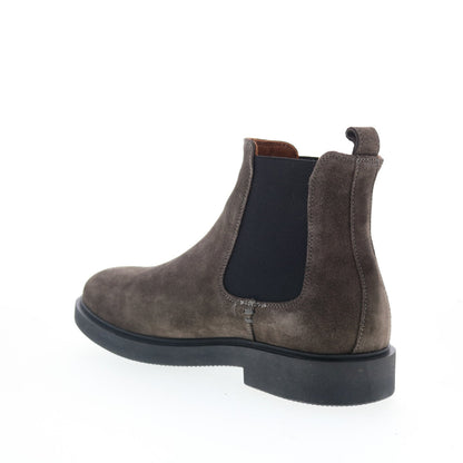 Aquatalia Pietro Waterproof M102829 Mens Gray Suede Slip On Chelsea Boots