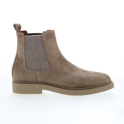 Aquatalia Pietro Waterproof M102854 Mens Gray Suede Slip On Chelsea Boots