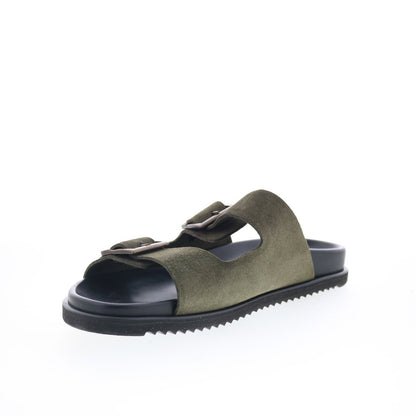 Aquatalia Byron Waterproof M103483 Mens Green Suede Sandals Slides Shoes