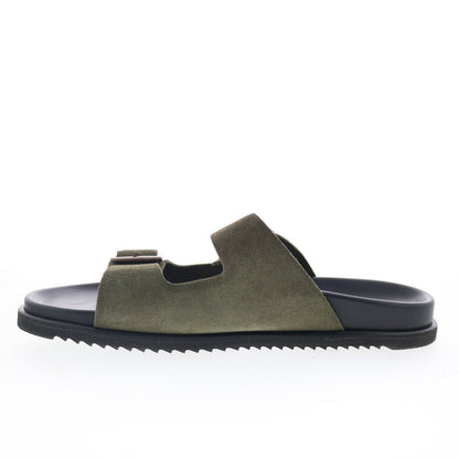 Aquatalia Byron Waterproof M103483 Mens Green Suede Sandals Slides Shoes