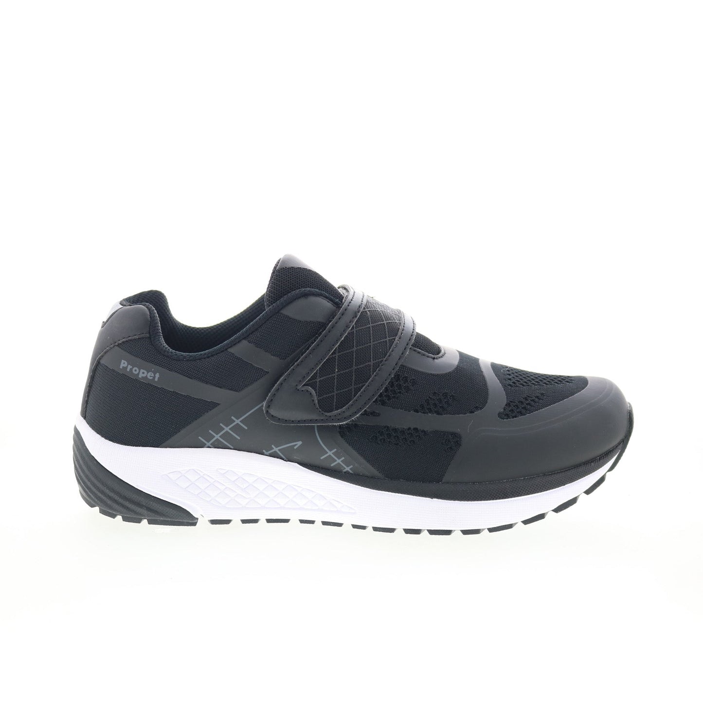 Propet One Strap Mens Black Extra Extra Wide 6E Lifestyle Sneakers Shoes