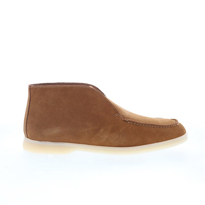Bruno Magli Primo HI MB4PRHB1 Mens Brown Suede Slip On Casual Dress Boots