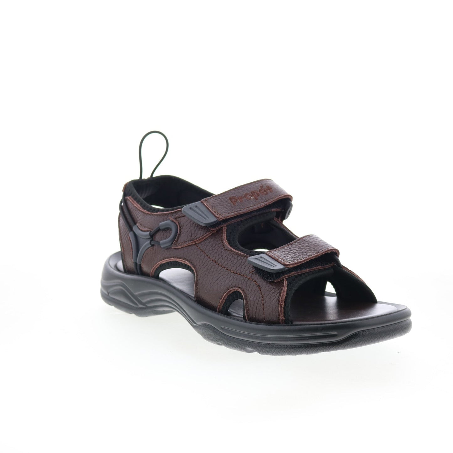Propet SurfWalker II MSV023LBR Mens Brown Leather Strap Sport Sandals Shoes