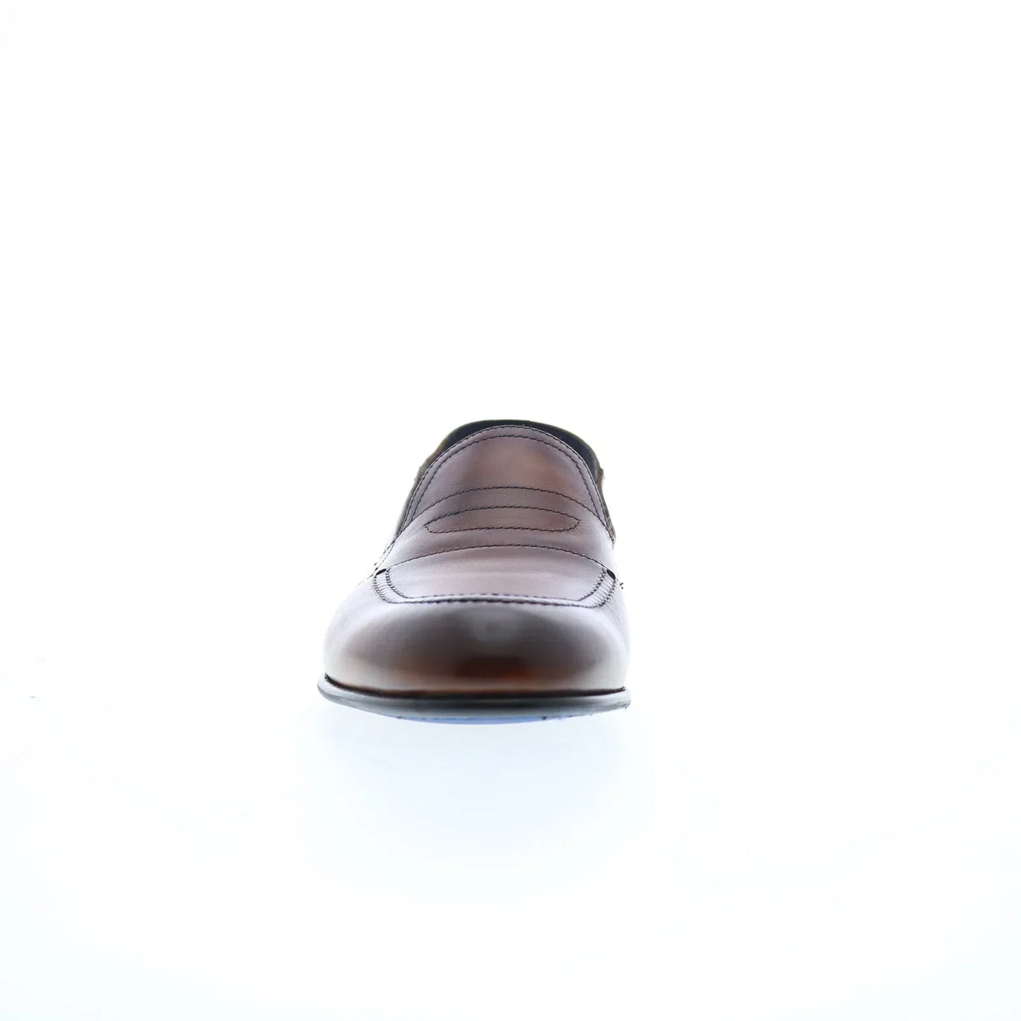 Di Bianco Nerano Mens Brown Leather Slip On Loafers & Slip Ons Penny Shoes