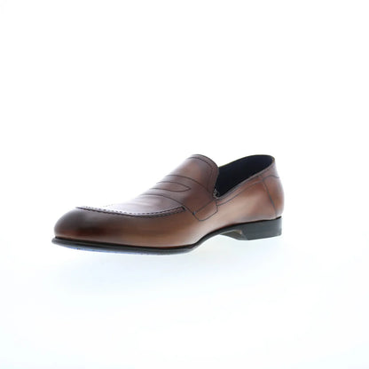 Di Bianco Nerano Mens Brown Leather Slip On Loafers & Slip Ons Penny Shoes