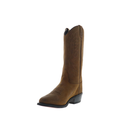 Jama Old West OW2011 Mens Brown Wide Nubuck Slip On Cowboy Western Boots
