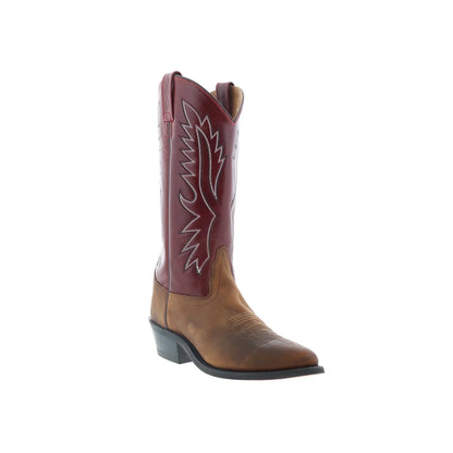 Jama Old West OW2016 Mens Brown Leather Slip On Cowboy Western Boots