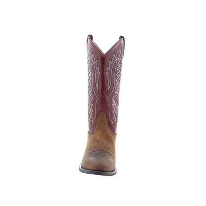Jama Old West OW2016 Mens Brown Leather Slip On Cowboy Western Boots