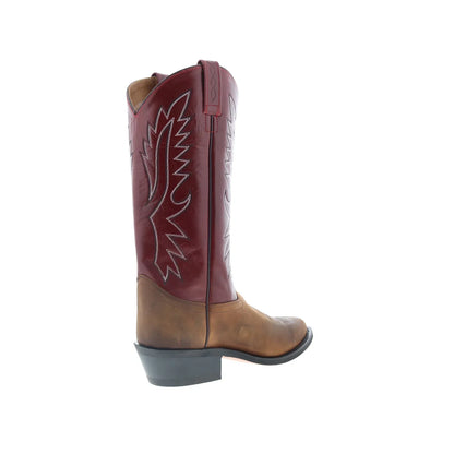 Jama Old West OW2016 Mens Brown Wide Leather Cowboy Western Boots