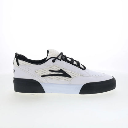 Lakai Payload Mens White Leather Lace Up Skate Inspired Sneakers Shoes