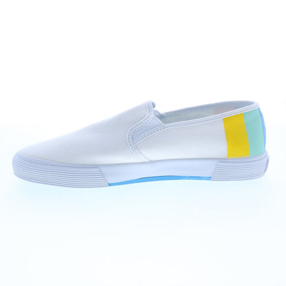 Original Penguin Sam Stripe Slip On Mens White Lifestyle Sneakers Shoes