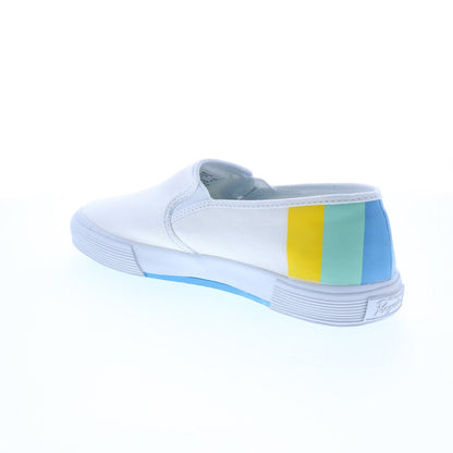 Original Penguin Sam Stripe Slip On Mens White Lifestyle Sneakers Shoes