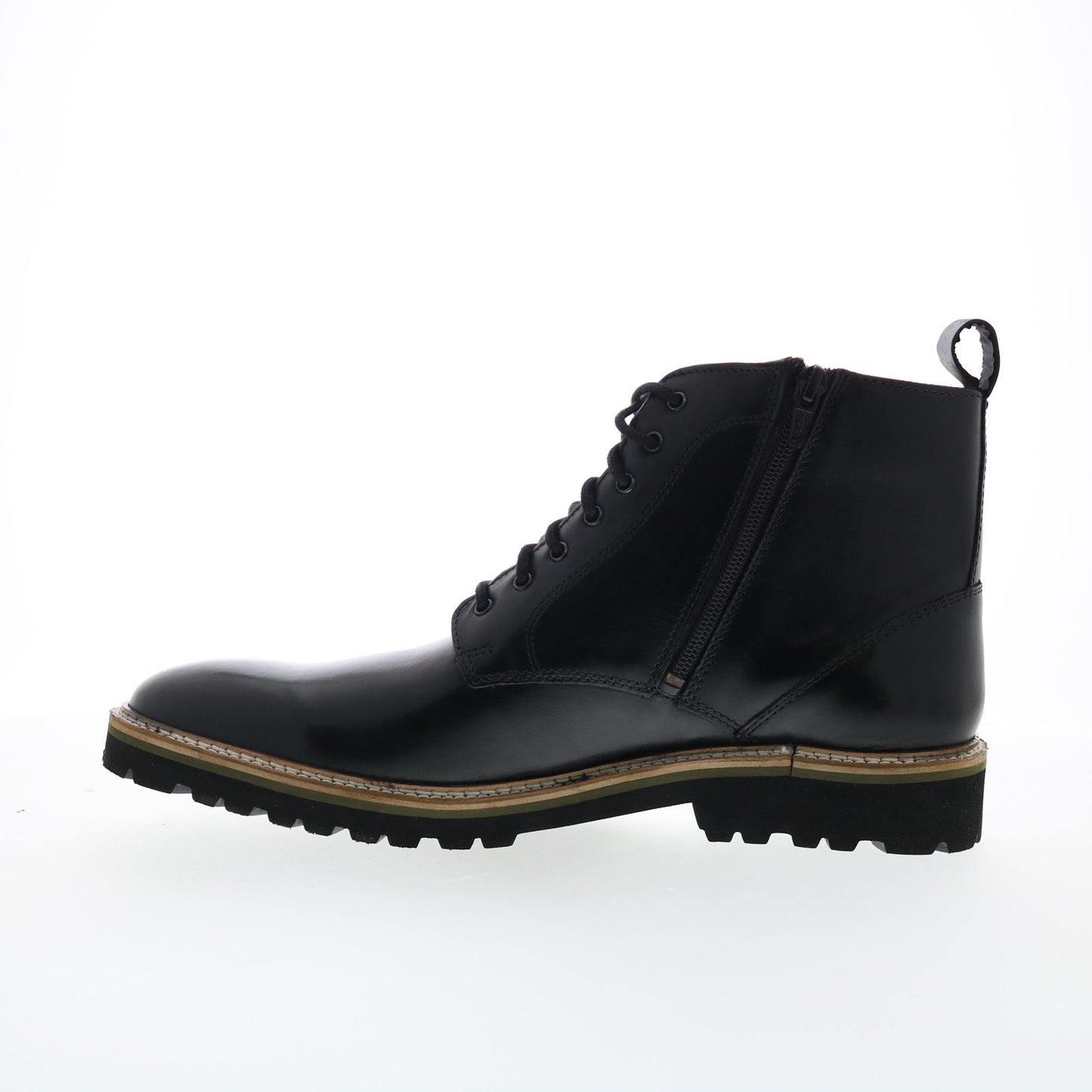 Steve Madden P-Krypto Mens Black Leather Lace Up Casual Dress Boots