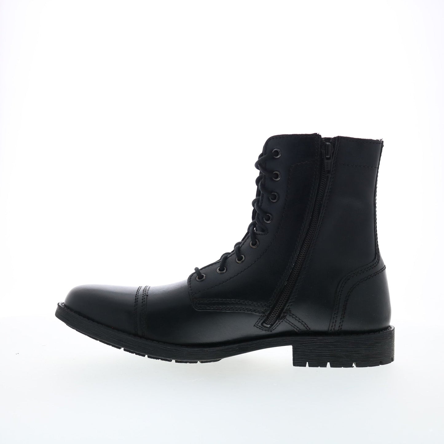 Steve Madden P-Mavrik Mens Black Leather Lace Up Casual Dress Boots