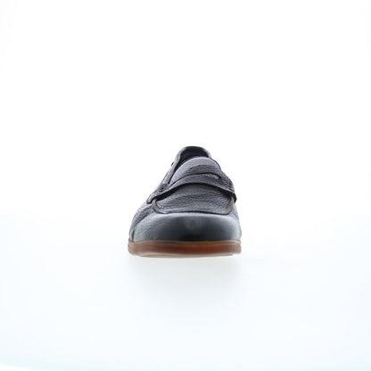 Di Bianco Procida Cervo Mens Black Leather Loafers & Slip Ons Penny Shoes