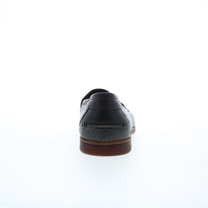 Di Bianco Procida Cervo Mens Black Leather Loafers & Slip Ons Penny Shoes