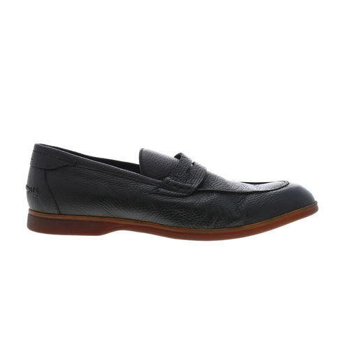 Di Bianco Procida Cervo Mens Black Leather Loafers & Slip Ons Penny Shoes