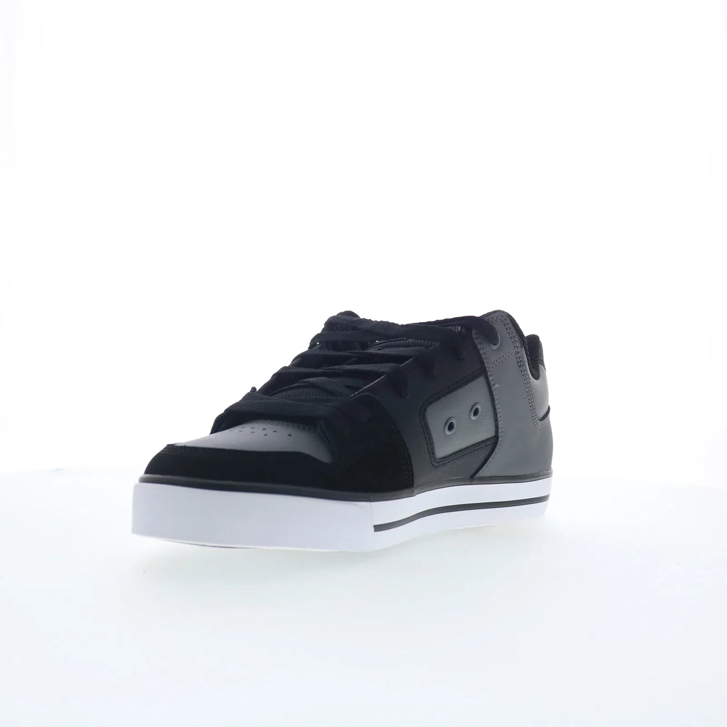 DC Pure 300660-XKSS Mens Gray Leather Lace Up Skate Inspired Sneakers Shoes