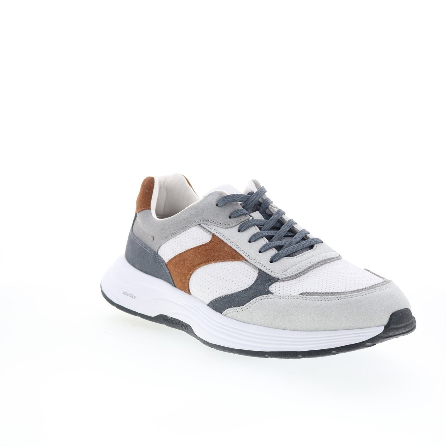 Rockport Harrison 2 RMHARRISON2 Mens White Suede Lifestyle Sneakers Shoes