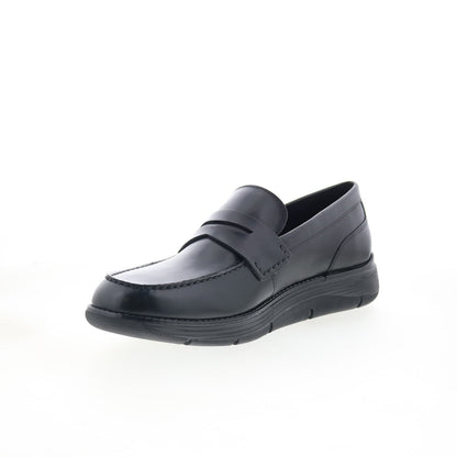 Rockport Liam RMLIAM Mens Black Wide Leather Loafers & Slip Ons Penny Shoes