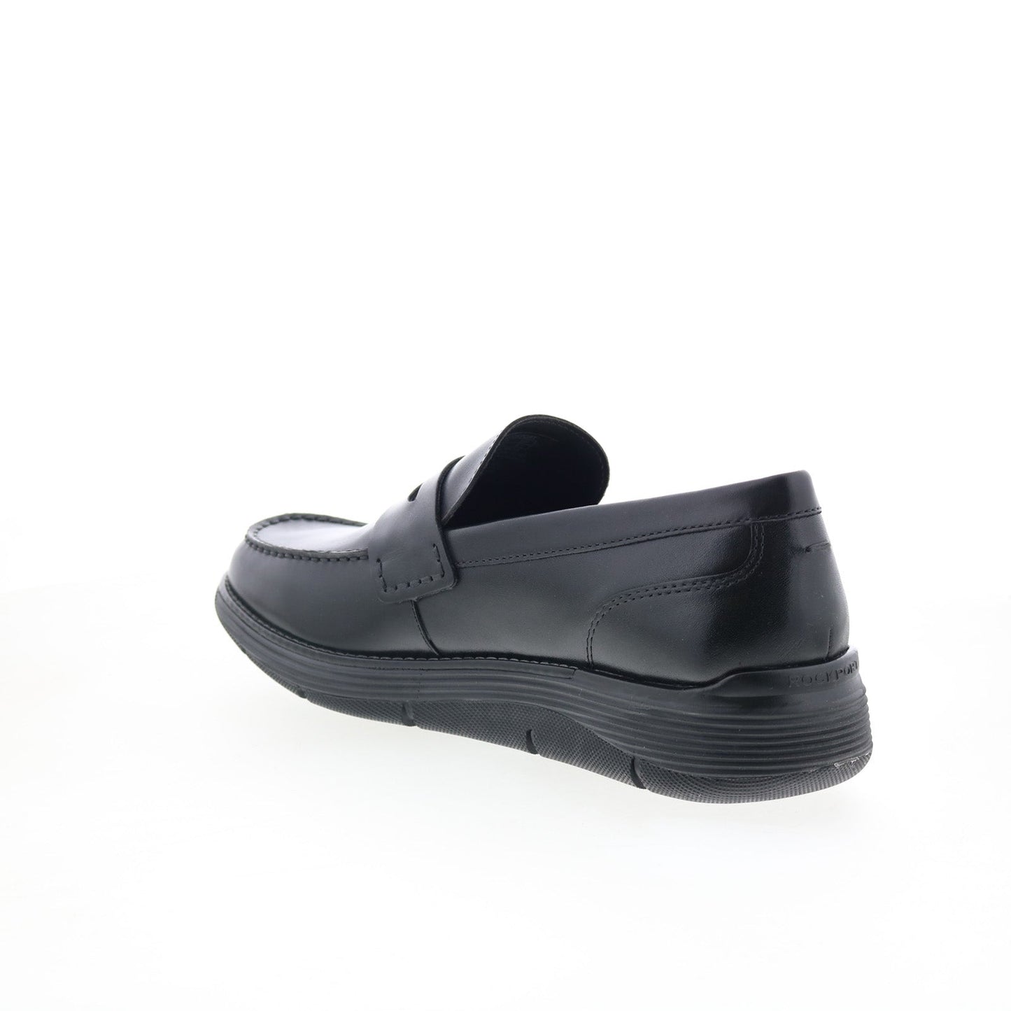 Rockport Liam RMLIAM Mens Black Wide Leather Loafers & Slip Ons Penny Shoes