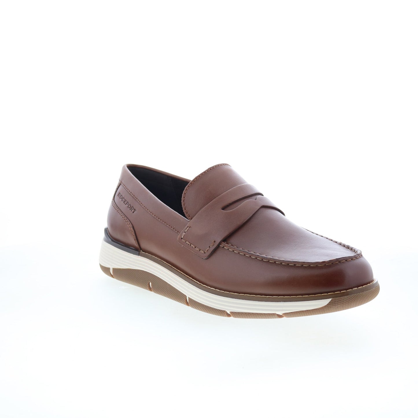 Rockport Liam RMLIAM Mens Brown Leather Loafers & Slip Ons Penny Shoes