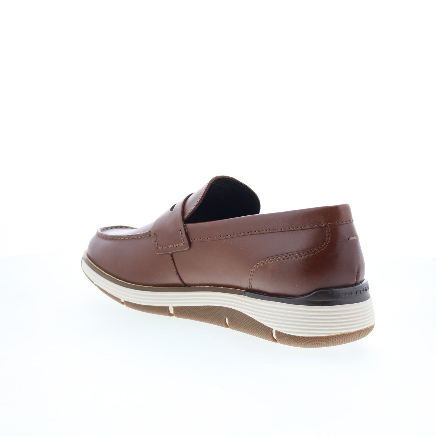 Rockport Liam RMLIAM Mens Brown Leather Loafers & Slip Ons Penny Shoes