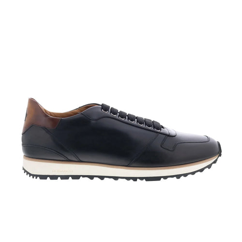 Di Bianco SB308 Mens Black Leather Lace Up Lifestyle Sneakers Shoes