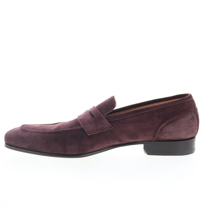 Di Bianco SBF405 Mens Burgundy Suede Slip On Loafers & Slip Ons Penny Shoes