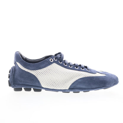 Di Bianco Silverstone Coco Mens White Suede Lifestyle Sneakers Shoes