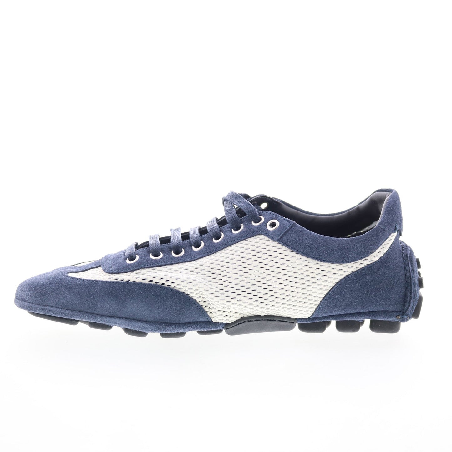 Di Bianco Silverstone Coco Mens White Suede Lifestyle Sneakers Shoes