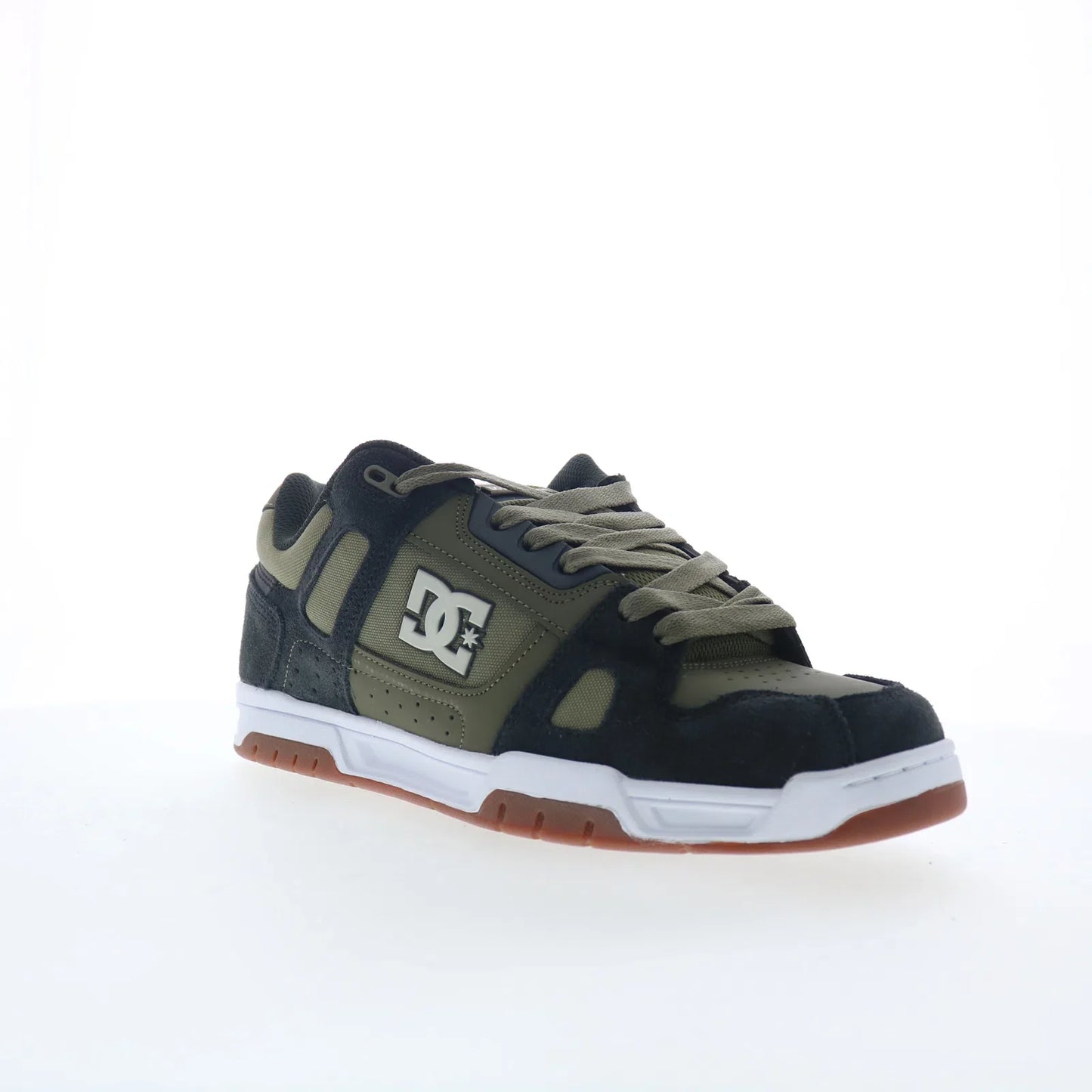DC Stag 320188-ARO Mens Green Suede Lace Up Skate Inspired Sneakers Shoes
