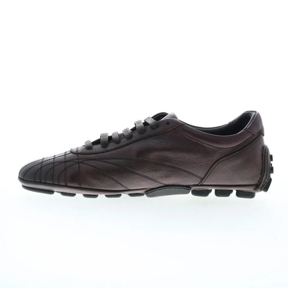 Di Bianco Olimpico Calfskin Mens Burgundy Leather Lifestyle Sneakers Shoes