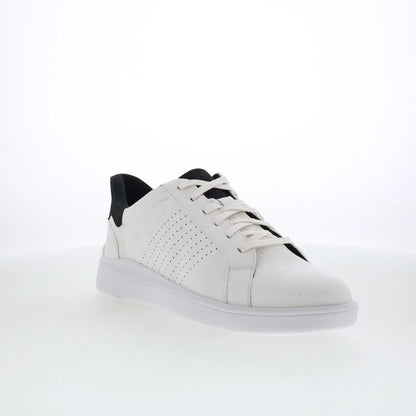 Rockport Tristen Lace Up Mens White Wide Leather Lifestyle Sneakers Shoes