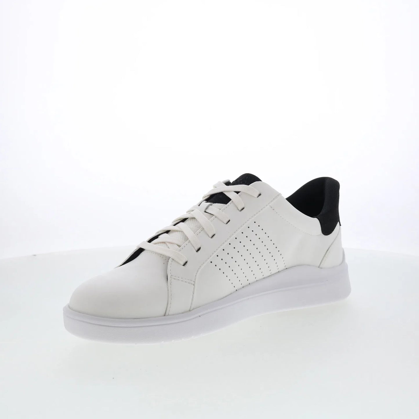 Rockport Tristen Lace Up Mens White Wide Leather Lifestyle Sneakers Shoes