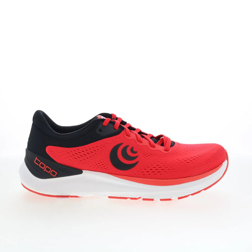 Topo UltraFly 4 M056 Mens Red Canvas Lace Up Athletic Running Shoes