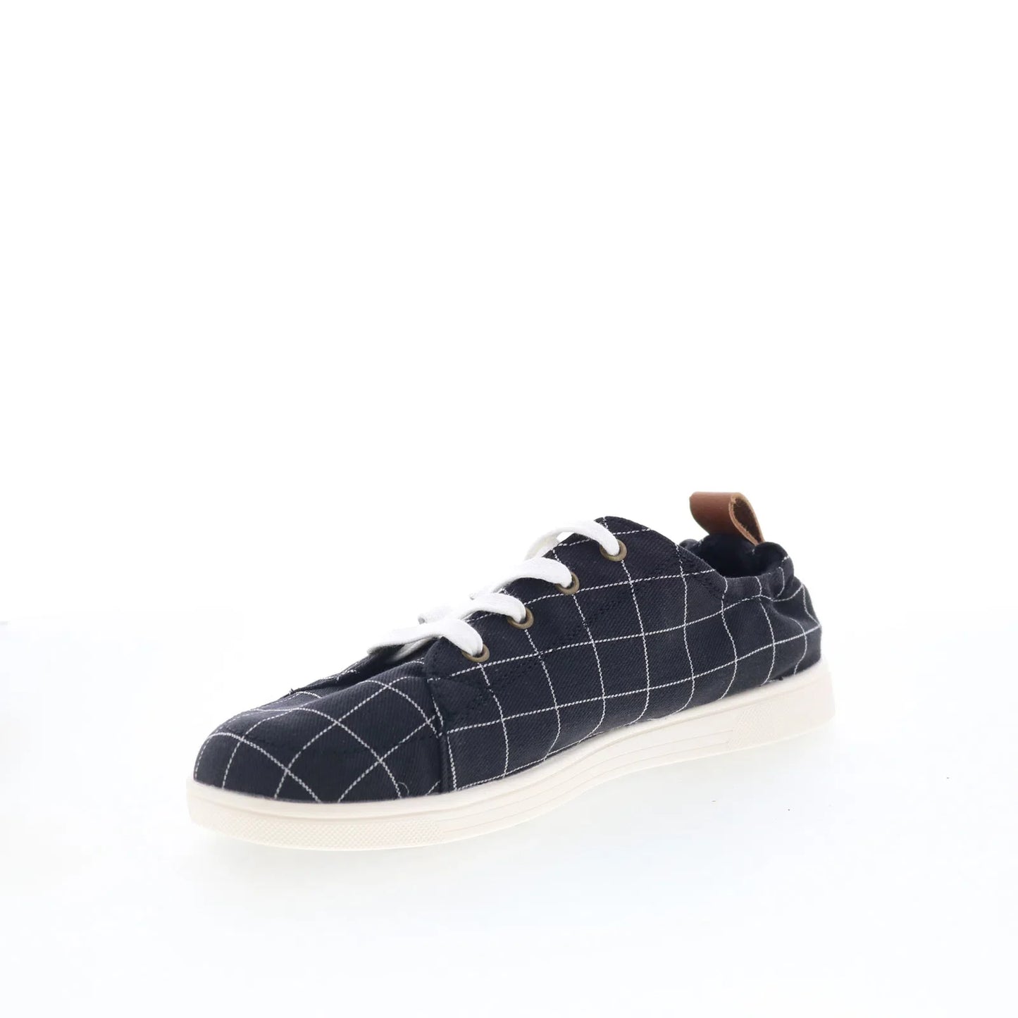 Spenco Windowpane SP1202BLK Womens Black Wide Lifestyle Sneakers Shoes