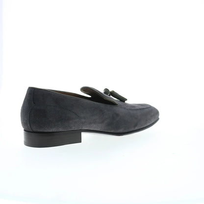 Pastori by Di Bianco Zeno Suede Mens Gray Loafers & Slip Ons Casual Shoes